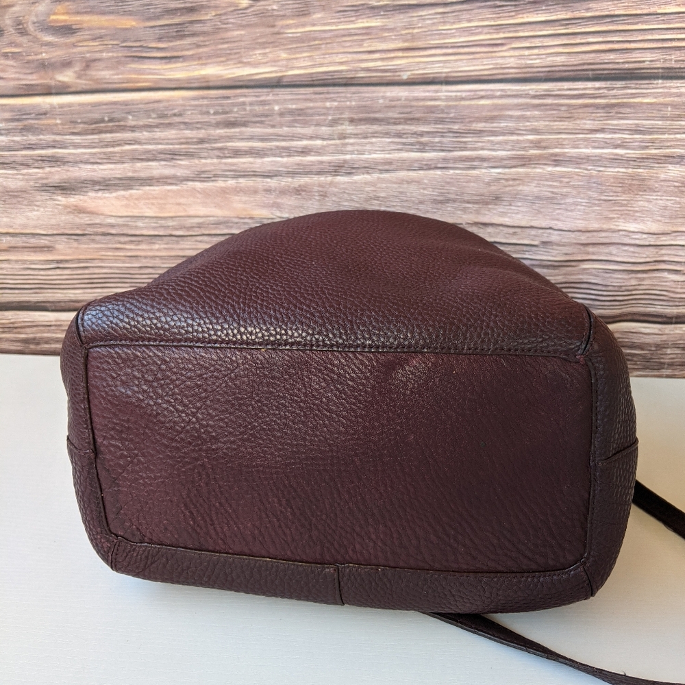 Coach Dark Brown Pebbled Leather Drawstring Hobo with Gold Hardware - Picture 8 of 11